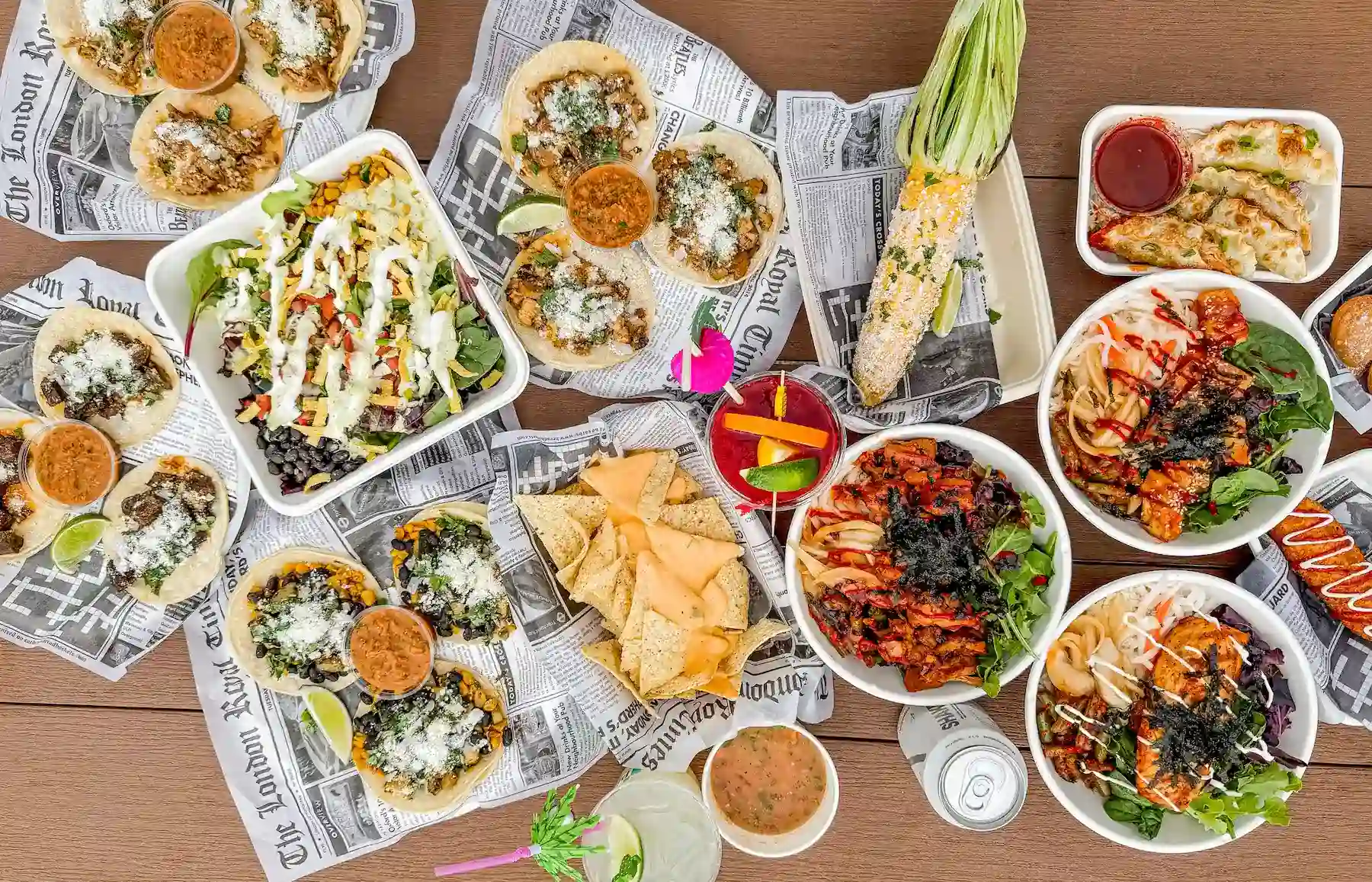 Bap Bowl and taco dishes served at Perch Putt